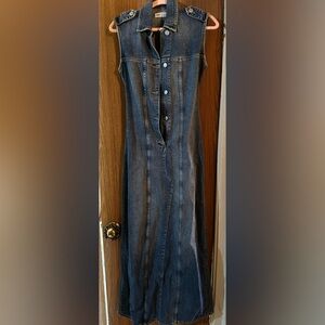 Zara denim back cutout dress with split